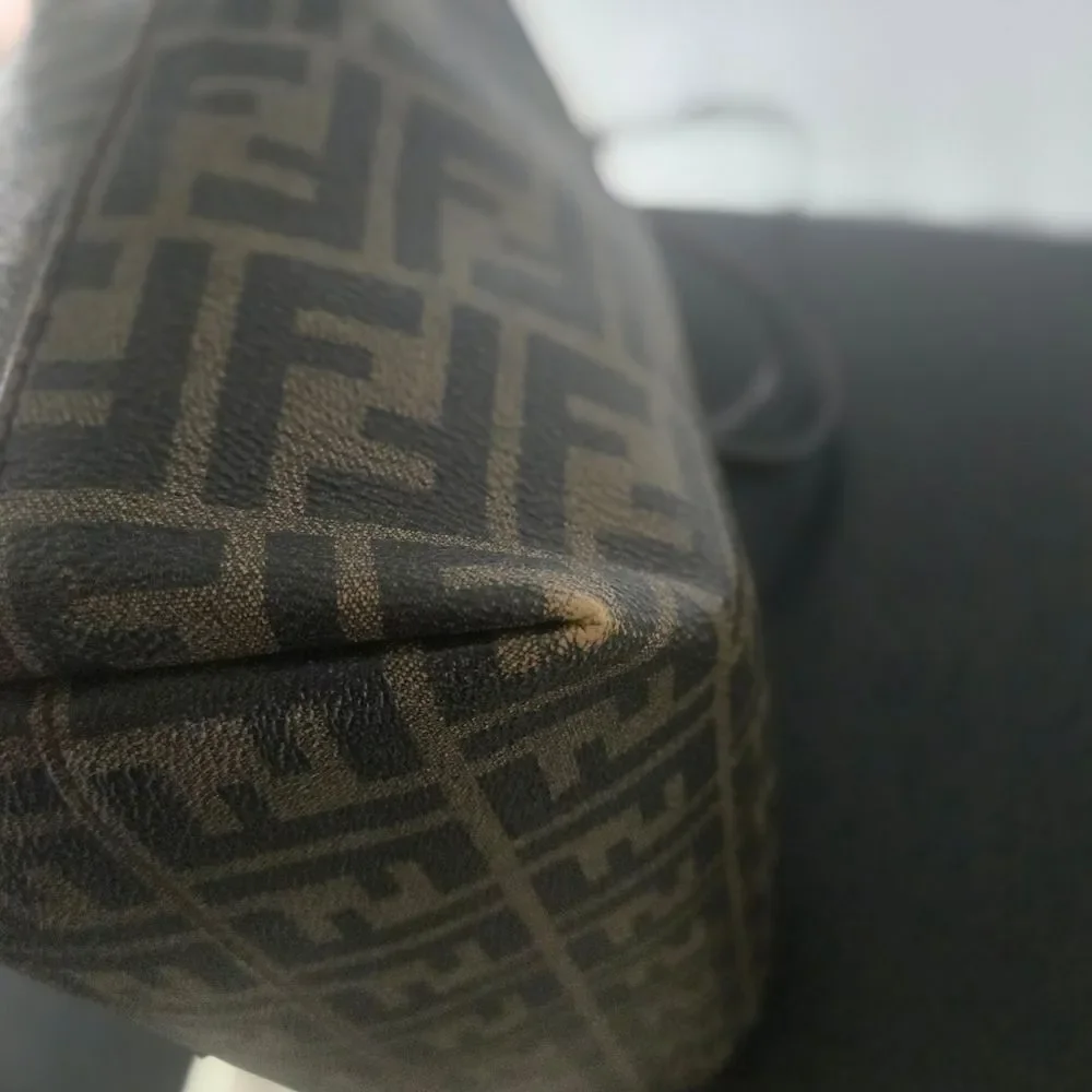 Fendi Zucca Print Brown Zippered Tote And Wallet Set Excellent Used Condition